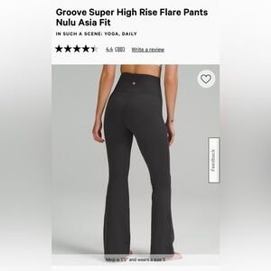 Size L Asia fit lulu lemon leggings flare nulu super high rise